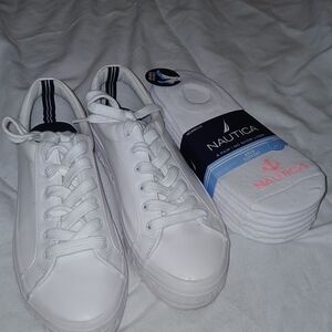 Nautica Women's Classic White Sneakers